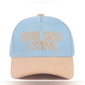 NIP Jesus Saves, I Spend Denim Snapback Hat